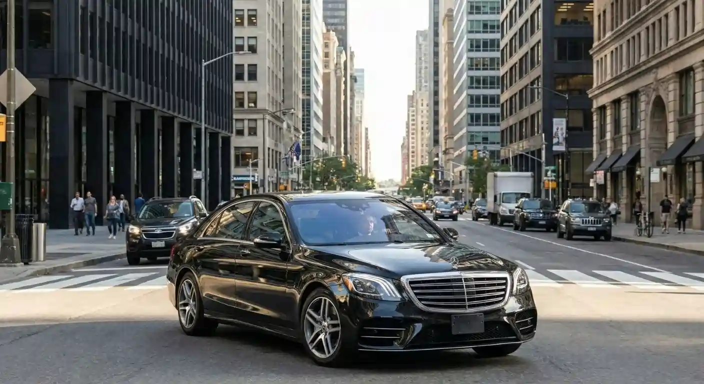 Chauffeur helping client with luggage