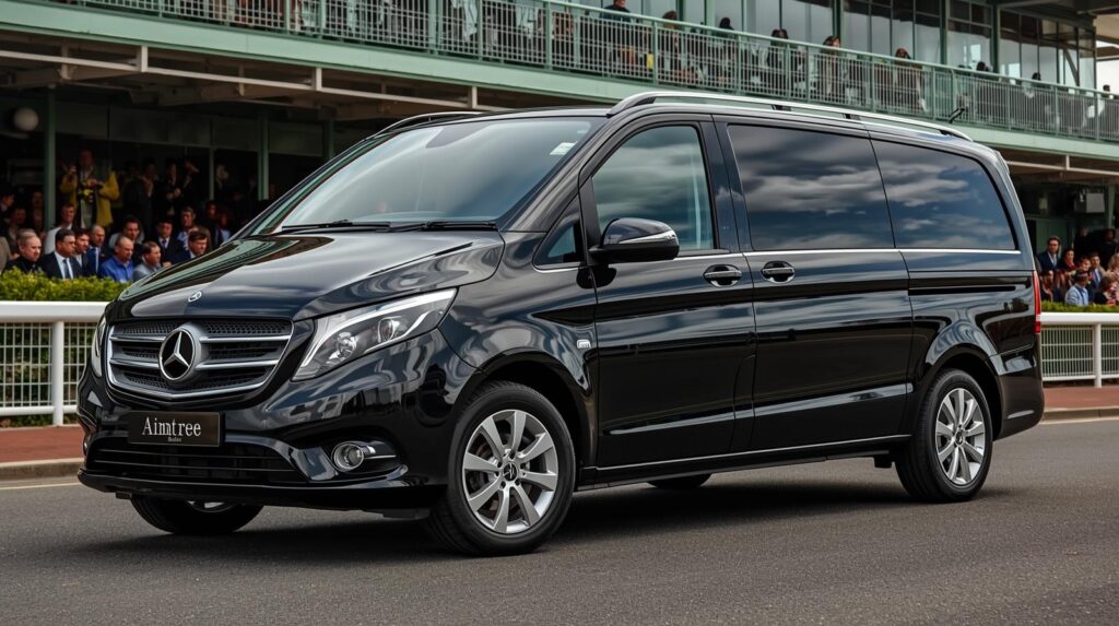 Black Mercedes V Class 2023 a Luxury Transport for Aintree Chester and Haydock