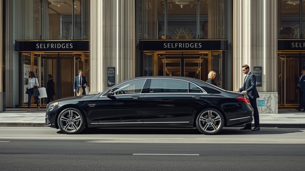 Mercedes Benz S Class parked outside Selfridges