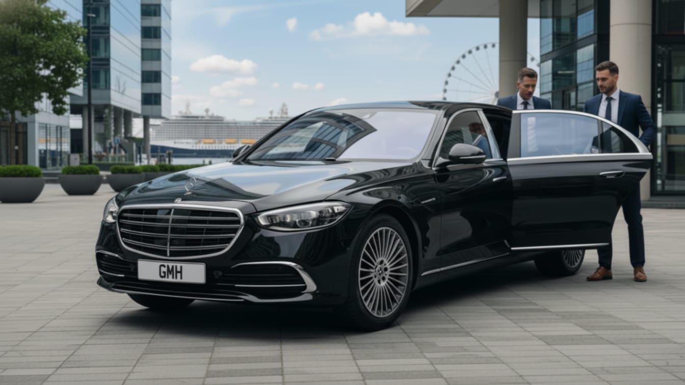 Chauffeur helping client with luggage